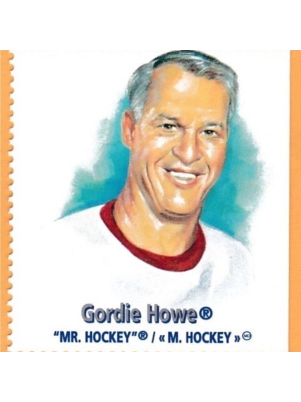 Gordie Howe 2000 Detroit Red Wings Hockey Stamp Card